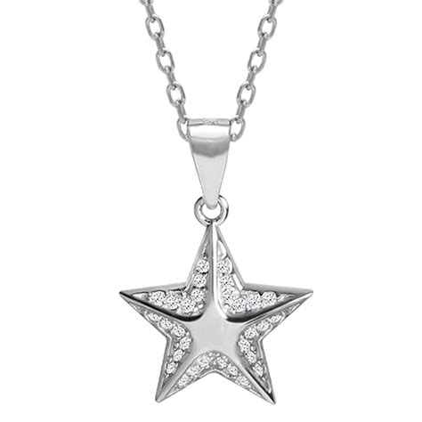 GIVA 925 Sterling Silver Shining Star Pendant with Link Chain ...