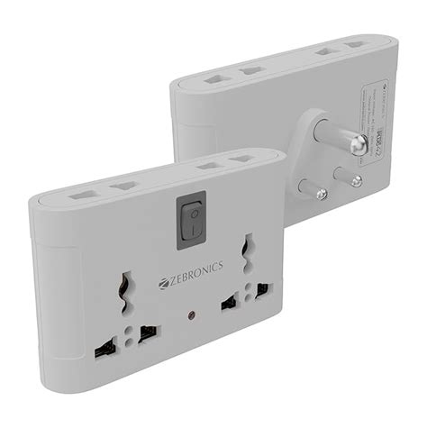 Zebronics Power Extension Socket, 1500 Watts, 6 Amps, 4x High Quality ...