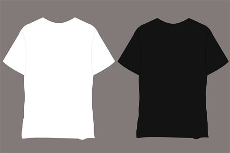 TShirt Mockup vector template. Blank Black and white T-Shirts Front ...