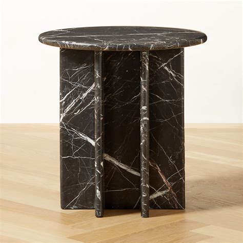 Pasar Modern Round Black Marble Side Table + Reviews | CB2 Canada