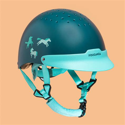 Kids' Horse Riding Helmet - 100 Green/Blue - Teal blue, Turquoise green ...