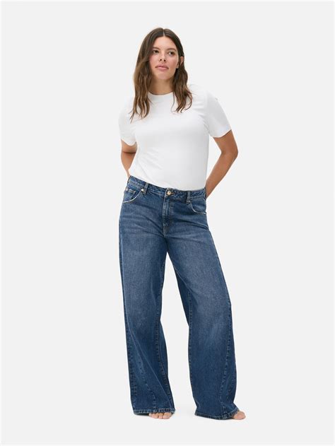 Women's Indigo Mid Rise Baggy Jeans | Primark