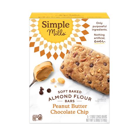 Simple Mills - Peanut Butter Chocolate Chip Soft Baked Almond Flour Bars