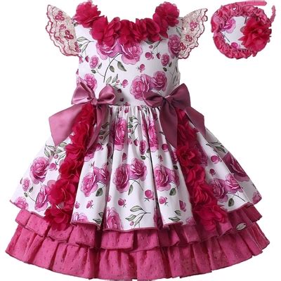Pettigirl Girls Kids Summer Deep Pink Vintage Floral India | Ubuy