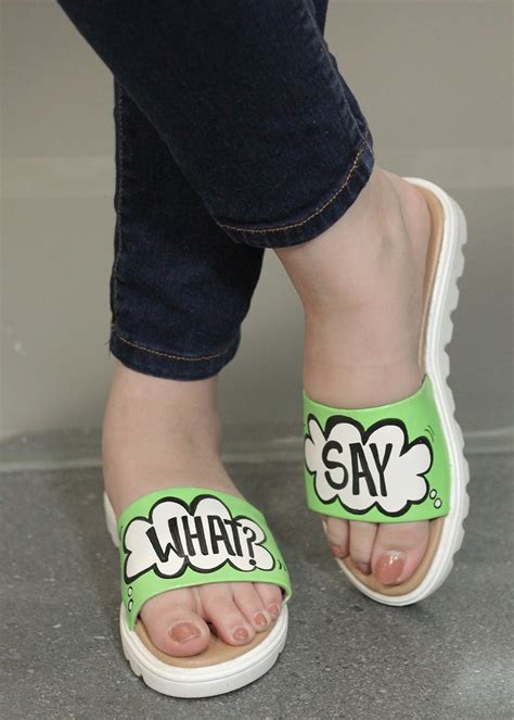 Get "Say What?" Green Slides at ₹ 999 | LBB Shop