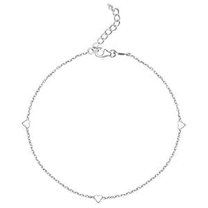 GIVA AVNI 925 Oxidised Silver Heart Charm Anklet, (Single) Gifts for ...