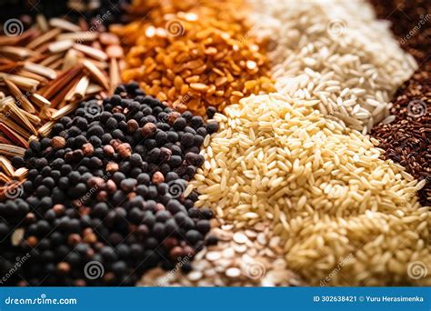 Assorted Different Types of Beans and Cereals Grains. Set of ...