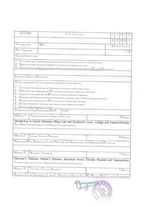 Experiment 1 - Verification OF KVL AND KCL - Lab Manual Verification of ...