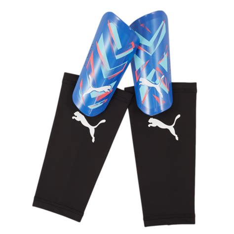 Puma Ultra Light Sleeve Shin Guards Soccer 030873-11 Blue