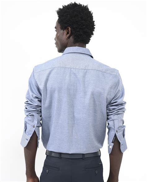 Rare Rabbit Men's Chapelle Dark Blue Cotton Plain Regular Fit Full Sle