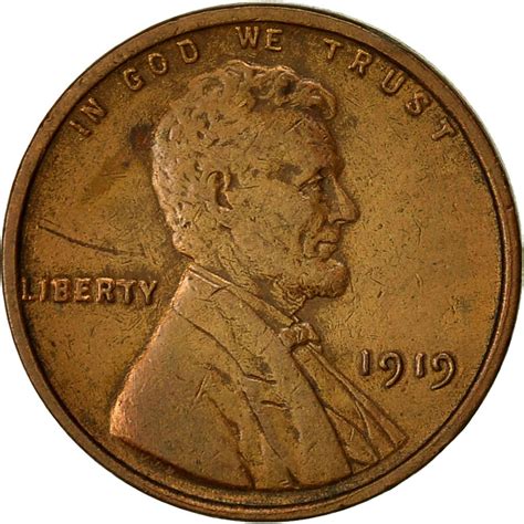 One Cent 1919 Wheat Penny, Coin from United States - Online Coin Club