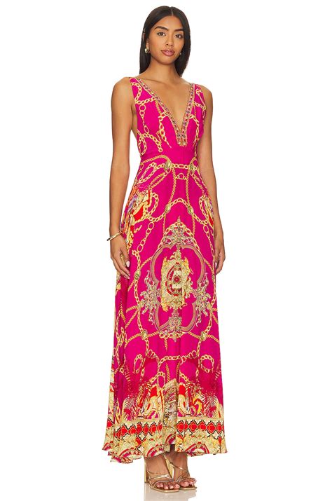 Camilla Plunge Neck Maxi Dress in WILD AND RUNNING | REVOLVE