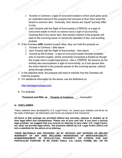 Michigan Enhanced Life Estate or Lady Bird Deed - Lady Bird Deed ...