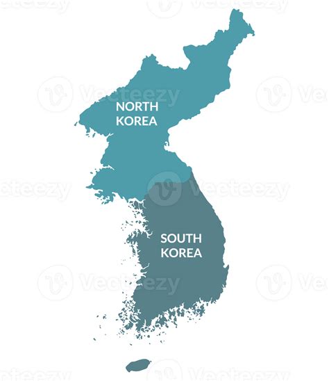 North Korea and South Korea map. Map of Korea. 36283202 PNG