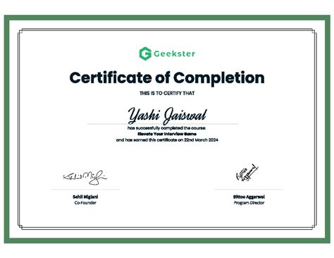 Elevate your interview game - B.tech - Geekster Certificate of ...