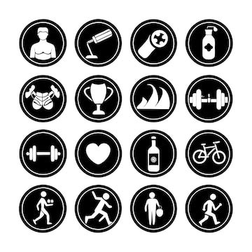 Health and fitness icon set vector illustration | Premium AI-generated ...