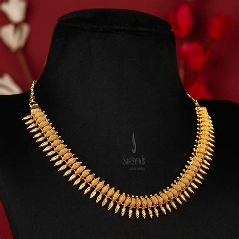Sasitrends Traditional Kerala Mullapoo Micro Gold Plated Necklace