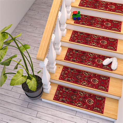 Ottomanson Non-Slip Rubberback Oriental 8.5" x 26" Indoor Stair Treads ...
