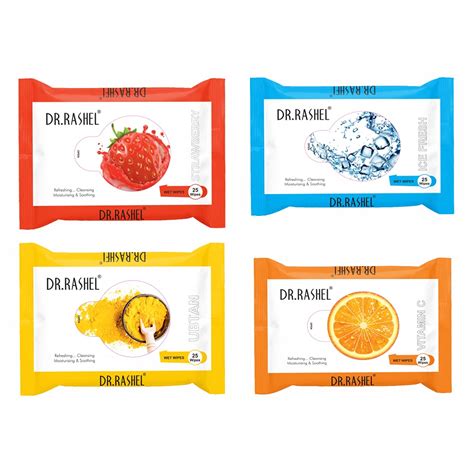 DR.RASHEL Pack of 4 Face Wipes, Boosts Skin Oxygen, Clear Dirt, Remove ...