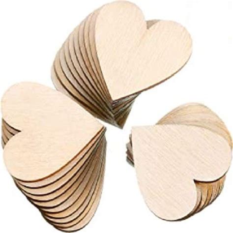 Wooden Heart Shape Small Sheets Pack of 10 : Amazon.in: Home & Kitchen