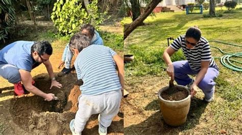 Kareena Kapoor shares pics as 5-year-old Jeh uses shovel to plant trees ...