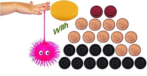 Buy ARSDEWY Wooden Carrom Coins/Carrom Goti Set (24 Carrom Coins with 1 ...