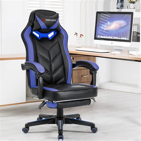 Jl Comfurni Gaming Chair Office Chair With Footrest Office Leather ...