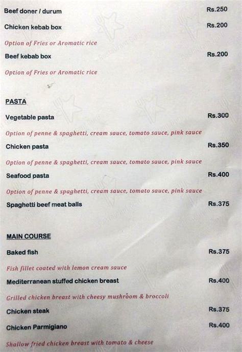 Menu at Doner Kebab Bistro, Chennai