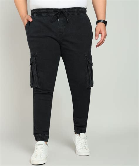Men Charcoal Regular Fit Solid Cargo Jogger Jeans | Men Jeans | IVOC ...