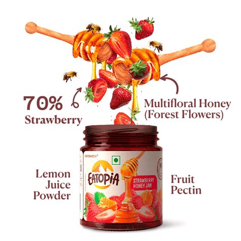 Strawberry Honey Jam | No Sugar | No preservatives | Real fruits and ...