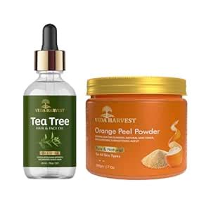 Buy Veda Harvest Tea Tree Essential oil and Orange peel powder | Deep ...