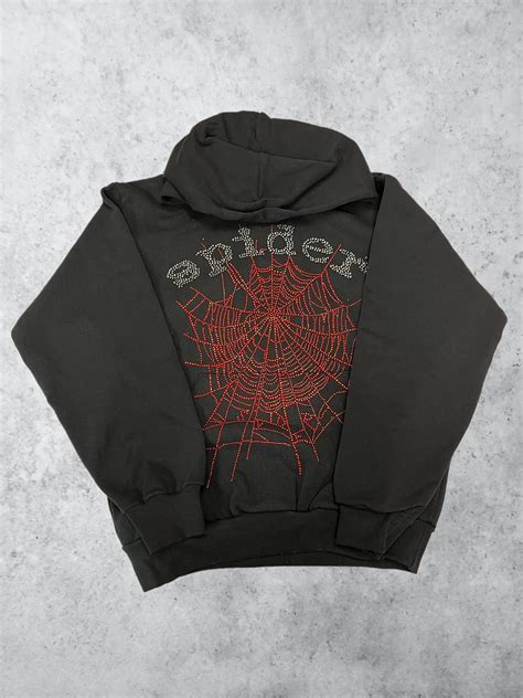 Spider Worldwide Sp5der rhinestones black Hoodie | Grailed