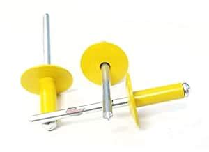 Yellow 3/16" Large Head Aluminum Steel Mandrel Pop Rivets 250 ct Racing ...