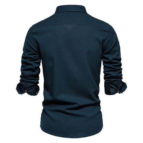 SH689-NAVY-BLUE // Long Sleeve Button Up Shirt // Navy Blue (XS ...