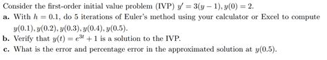 Image result for First Order Initial Value Problem