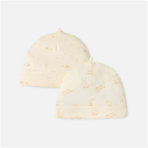 Juniors Bunny Print Beanie - Set of 2