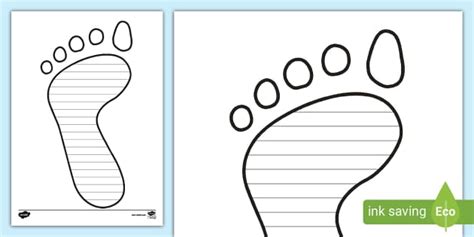 Footprint Writing Template - Twinkl - Educational resources
