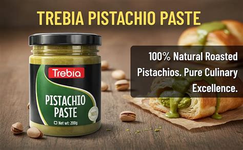 Trebia Pistachio Paste Prime 200g – 100% Natural Roasted Pistachios for ...