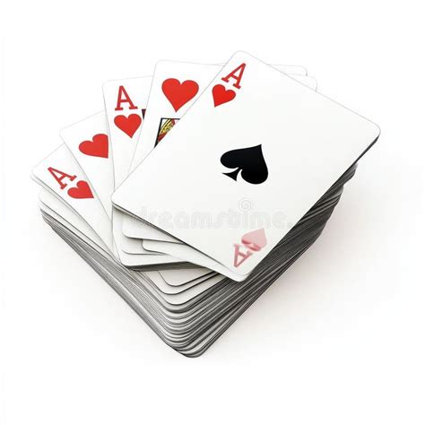 Stack of Playing Cards: Three Aces and a Deck Stock Illustration ...