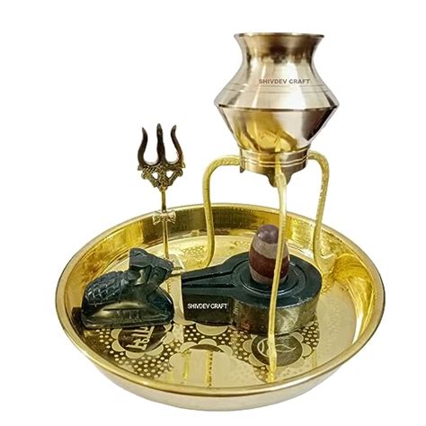 Buy SHIVDEV CRAFT Shivling Jal Abhishek Stand Lota Set with ...
