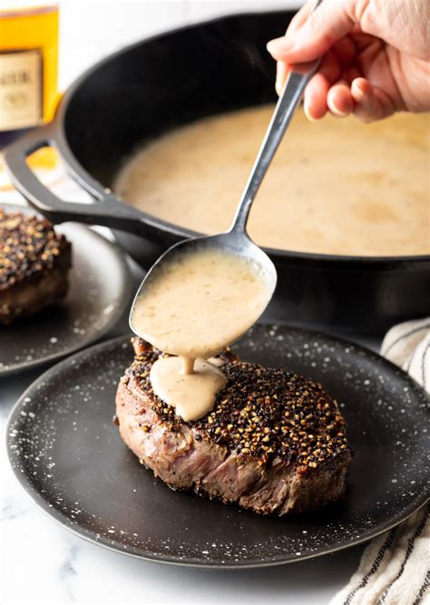 Steak au Poivre Recipe with Cognac Cream Sauce