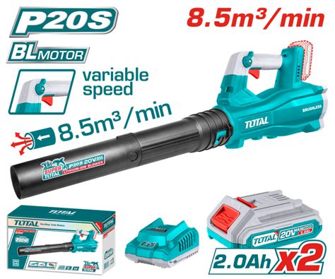 TOTAL 20V Brushless Cordless Air Blower (TABLI204282) – High Speed 18500RPM