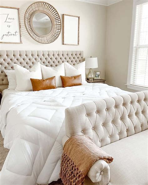 Off-White King Tufted Headboard and Leather Bolsters - Soul & Lane