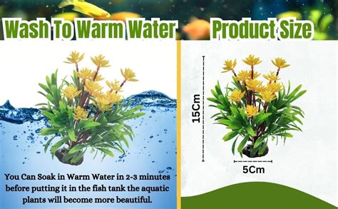 Foodie Puppies 8.2inch Aquarium Plastic Plants Yellow Flower Tree/Plant ...