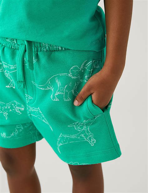 Buy Cotton Rich Dinosaur Shorts at Marks & Spencer