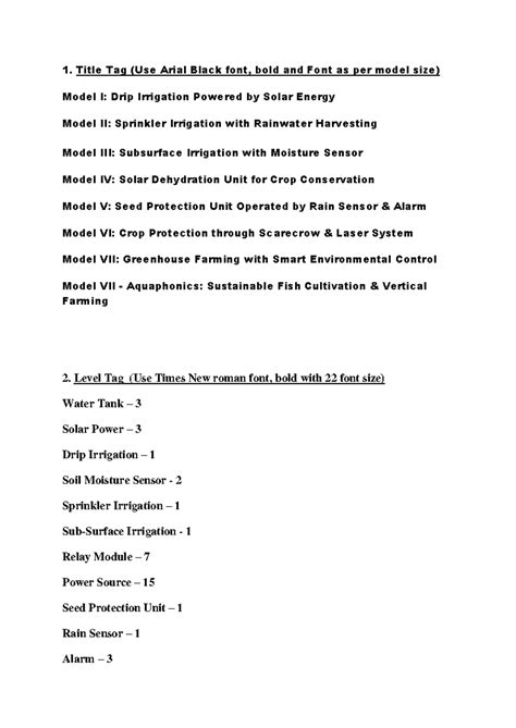 Title and Level Tag - Yoo - 1. Title Tag (Use Arial Black font, bold ...