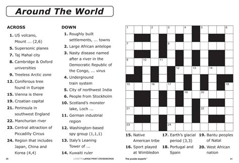 Large Print Printable Crossword Puzzles
