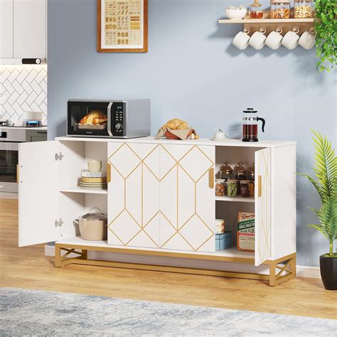 Tribesigns Buffet Cabinet with 2-Tier Storage, White India | Ubuy