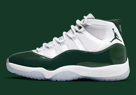 Green and white jordans 11 online