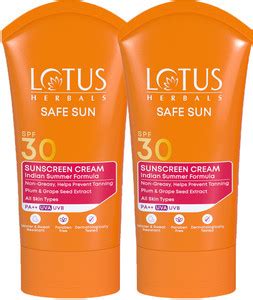 LOTUS HERBALS Sunscreen - SPF 40 PA++ Sun Sunscreen Cream SPF 30 PA++ ...